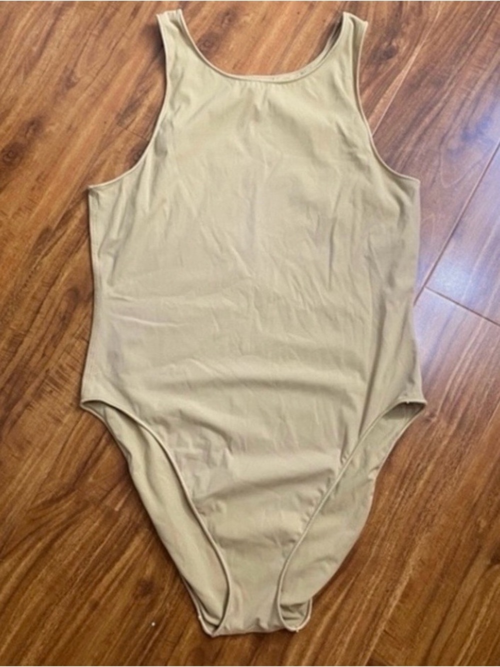 It's Now Cool Women's Camel Soft Stretch One Piece Bodysuit Swimwear XL Beach